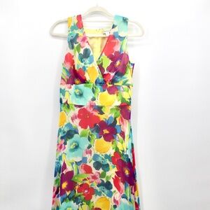Coldwater Creek Faux Wrap Midi Spring Dress | 8